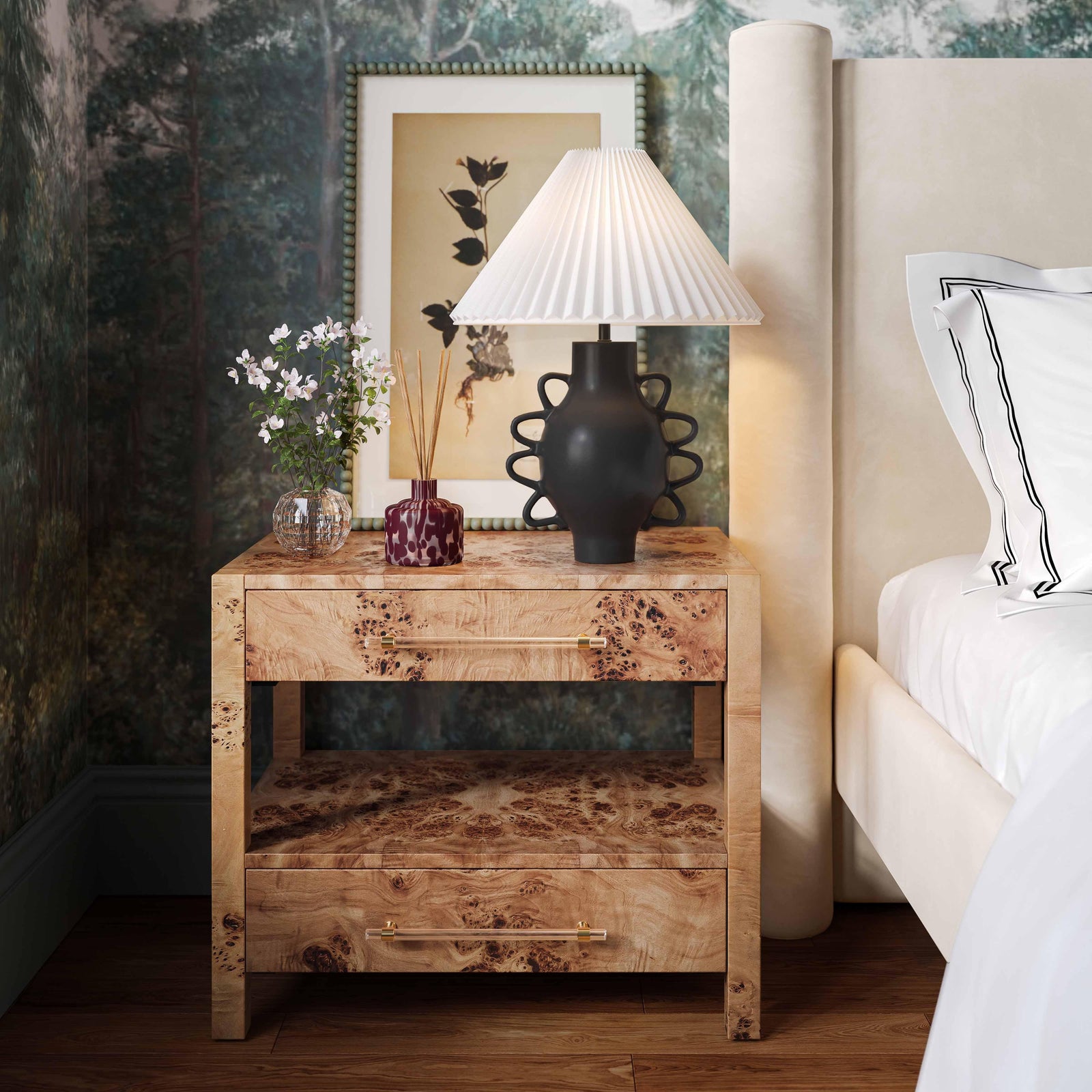 TOV Furniture Hazza Black Pleated Table Lamp TABLE LAMPS