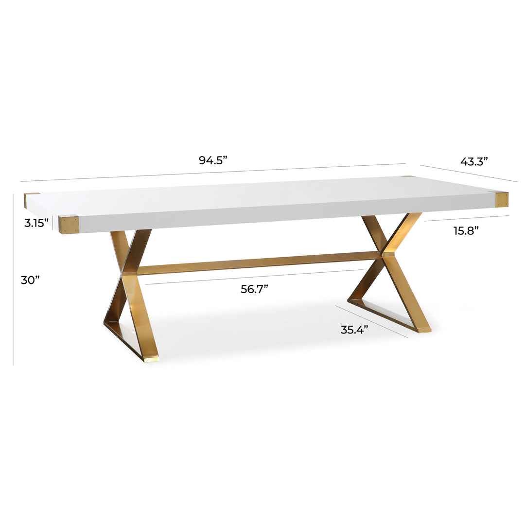 American Home Furniture | TOV Furniture - Adeline White Lacquer Dining Table