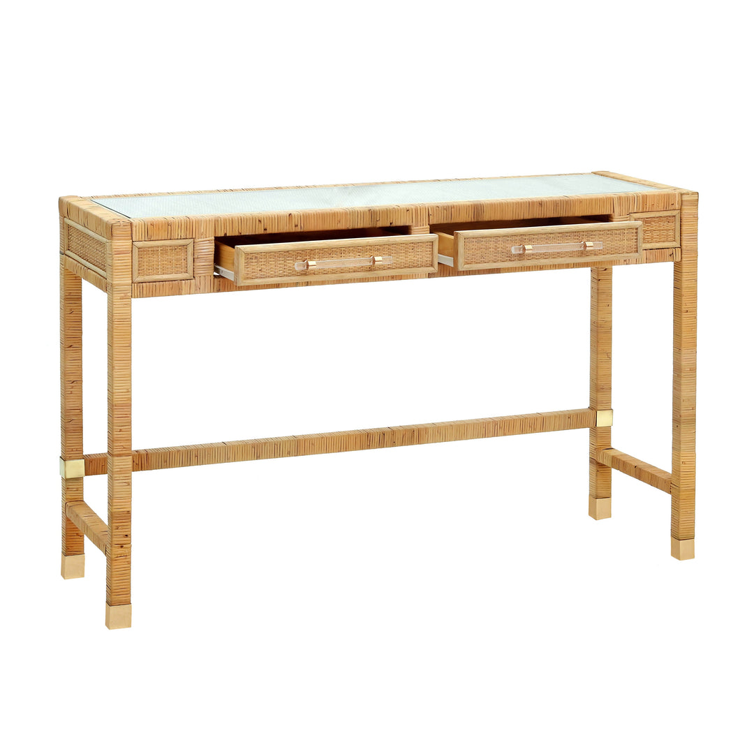 TOV Furniture Amara Natural Rattan Desk DESKS