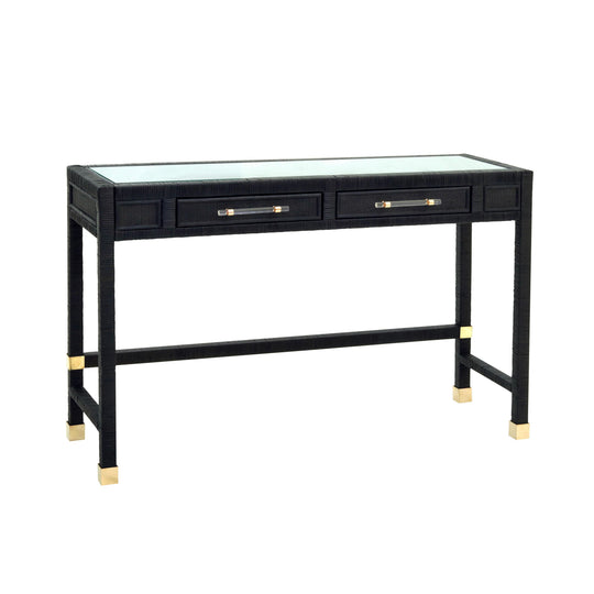 TOV Furniture Amara Charcoal Rattan Desk DESKS