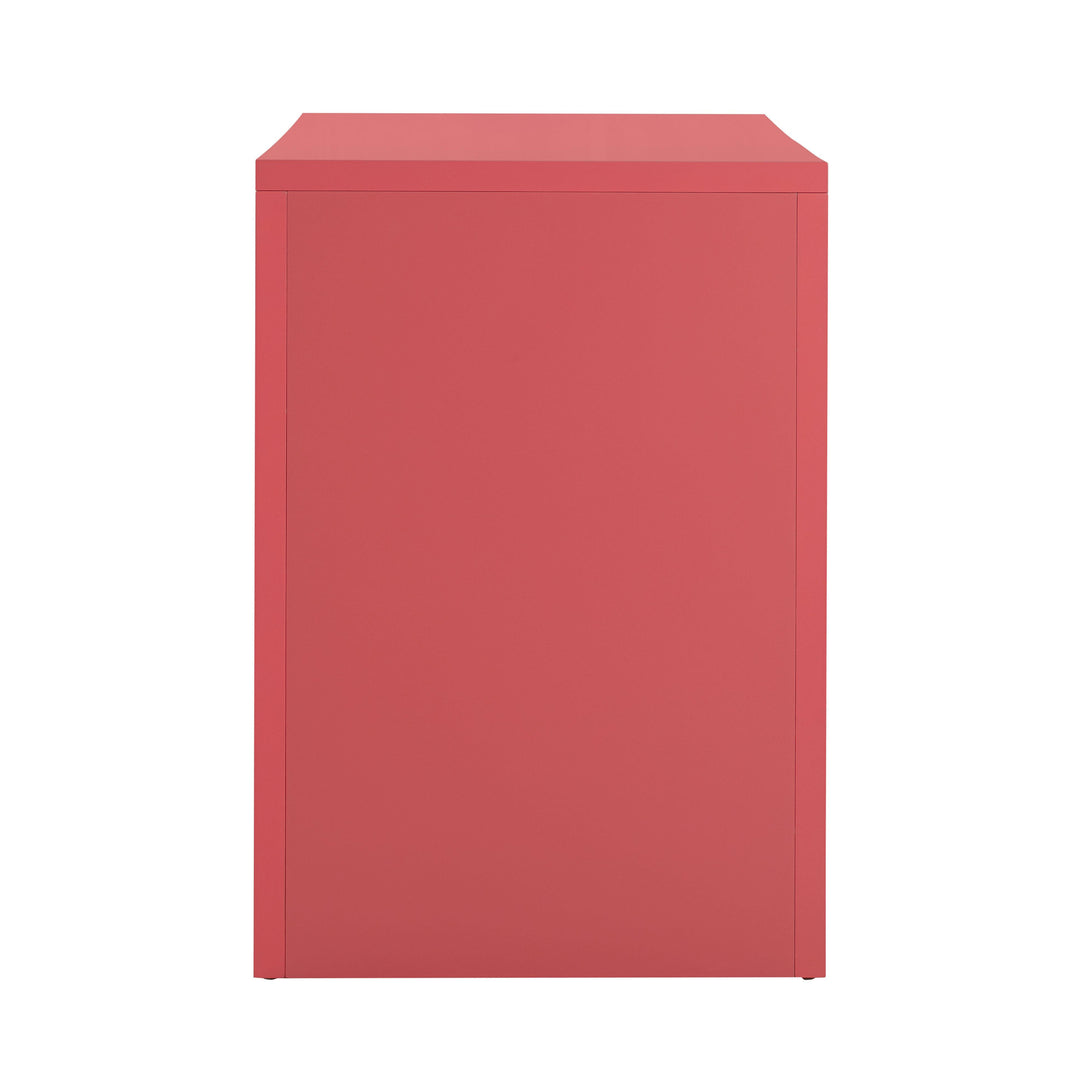 TOV Furniture Suzie Coral Pink & Rattan Executive Desk DESKS