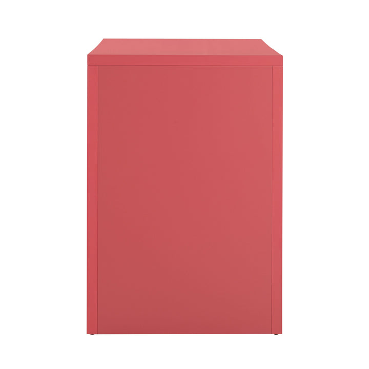 TOV Furniture Suzie Coral Pink & Rattan Executive Desk DESKS