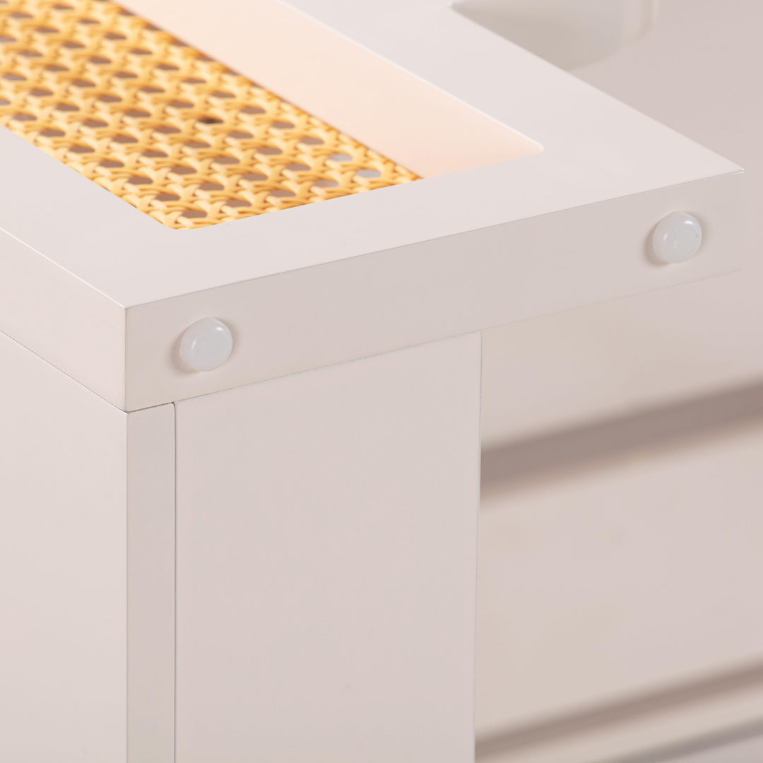 TOV Furniture Suzie Cream & Rattan Executive Desk DESKS