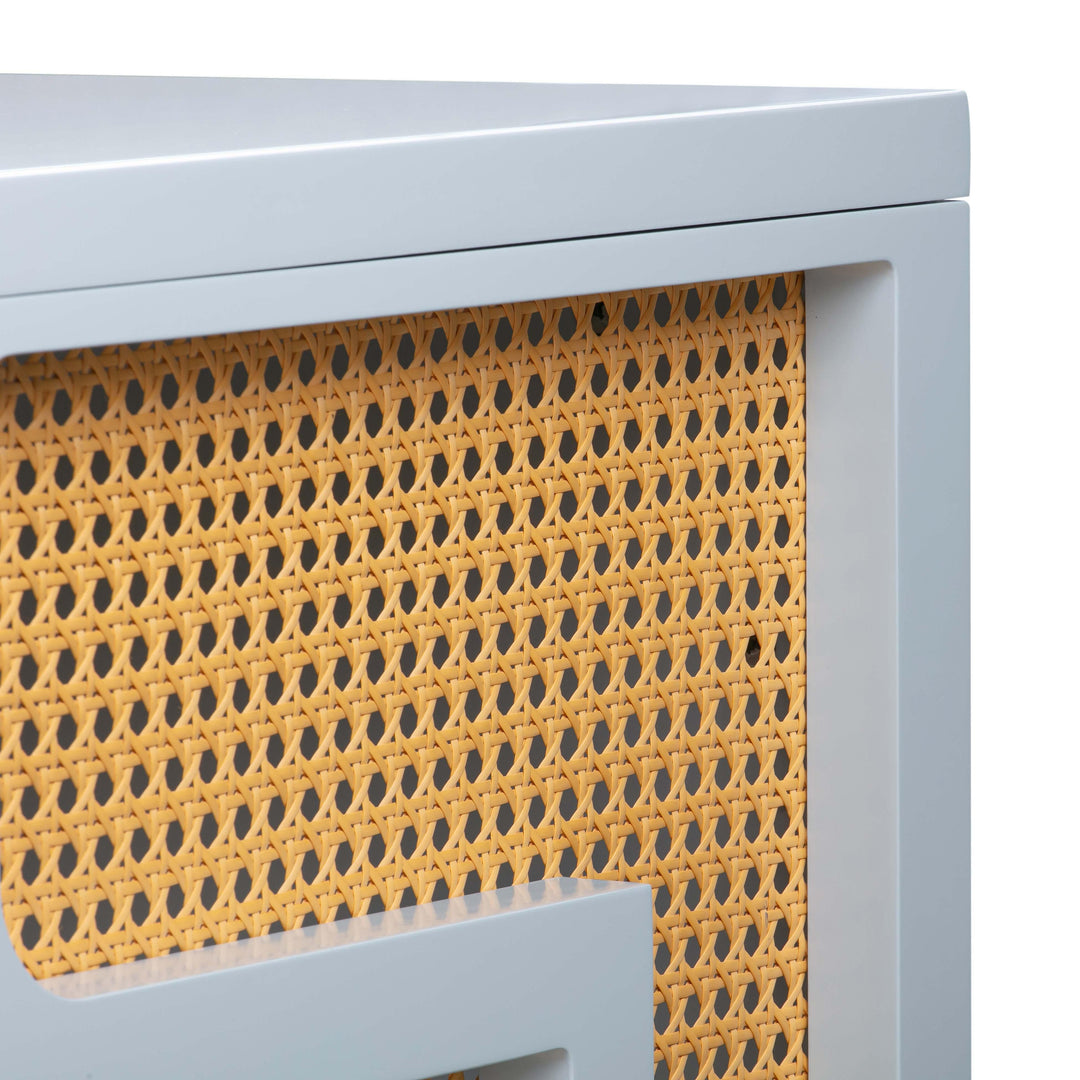 TOV Furniture Suzie Pastel Blue & Rattan Executive Desk DESKS