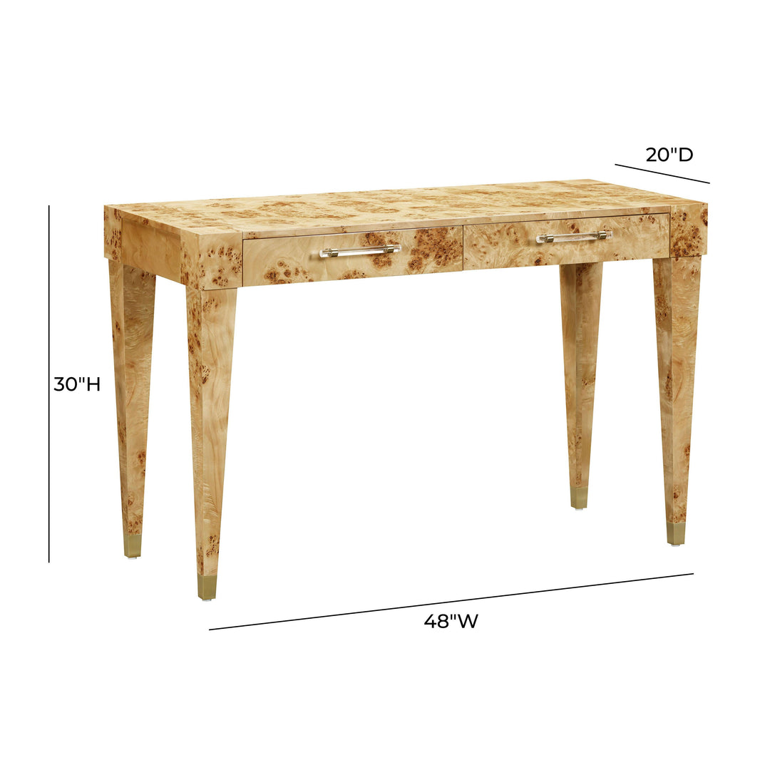 TOV Furniture Brandyss Natural Burl Work Desk DESKS