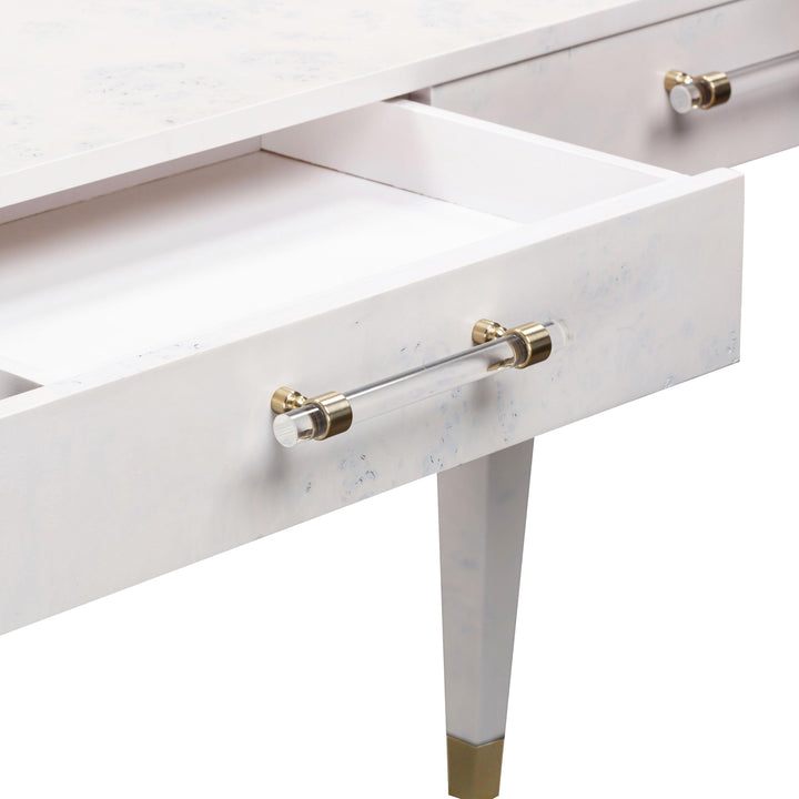 TOV Furniture Brandyss White Burl Work Desk DESKS