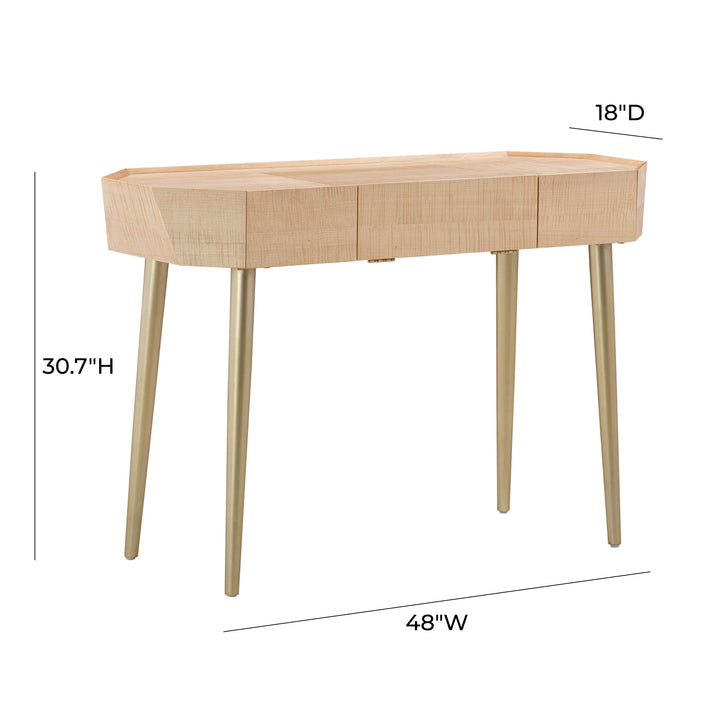American Home Furniture | TOV Furniture - Sadie Natural Maple Vanity Desk