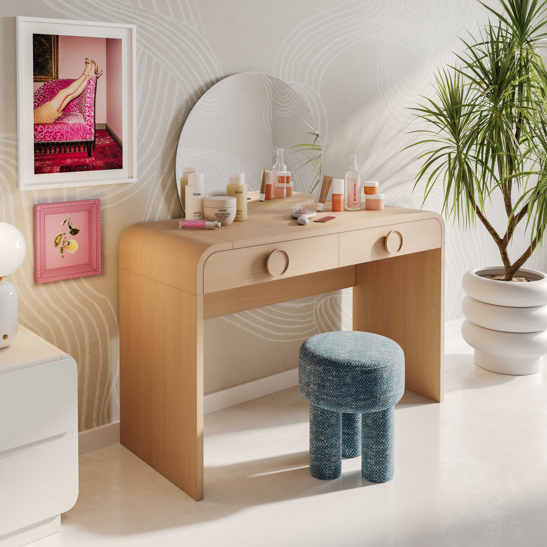 TOV Furniture Moonrise Natural Ash 2-Drawer Vanity VANITIES