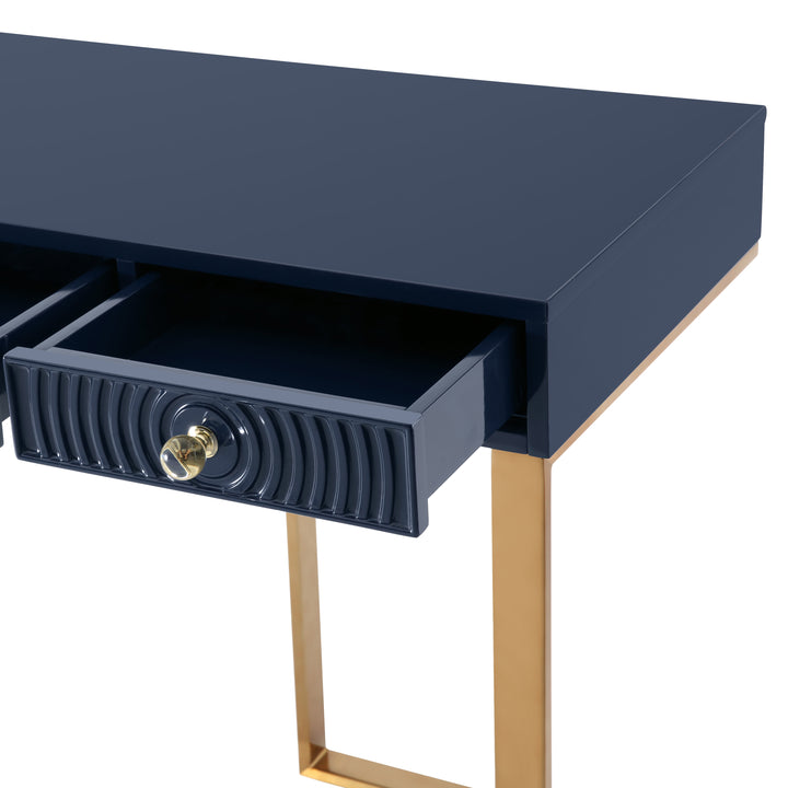 American Home Furniture | TOV Furniture - Janie Blue Lacquer Desk