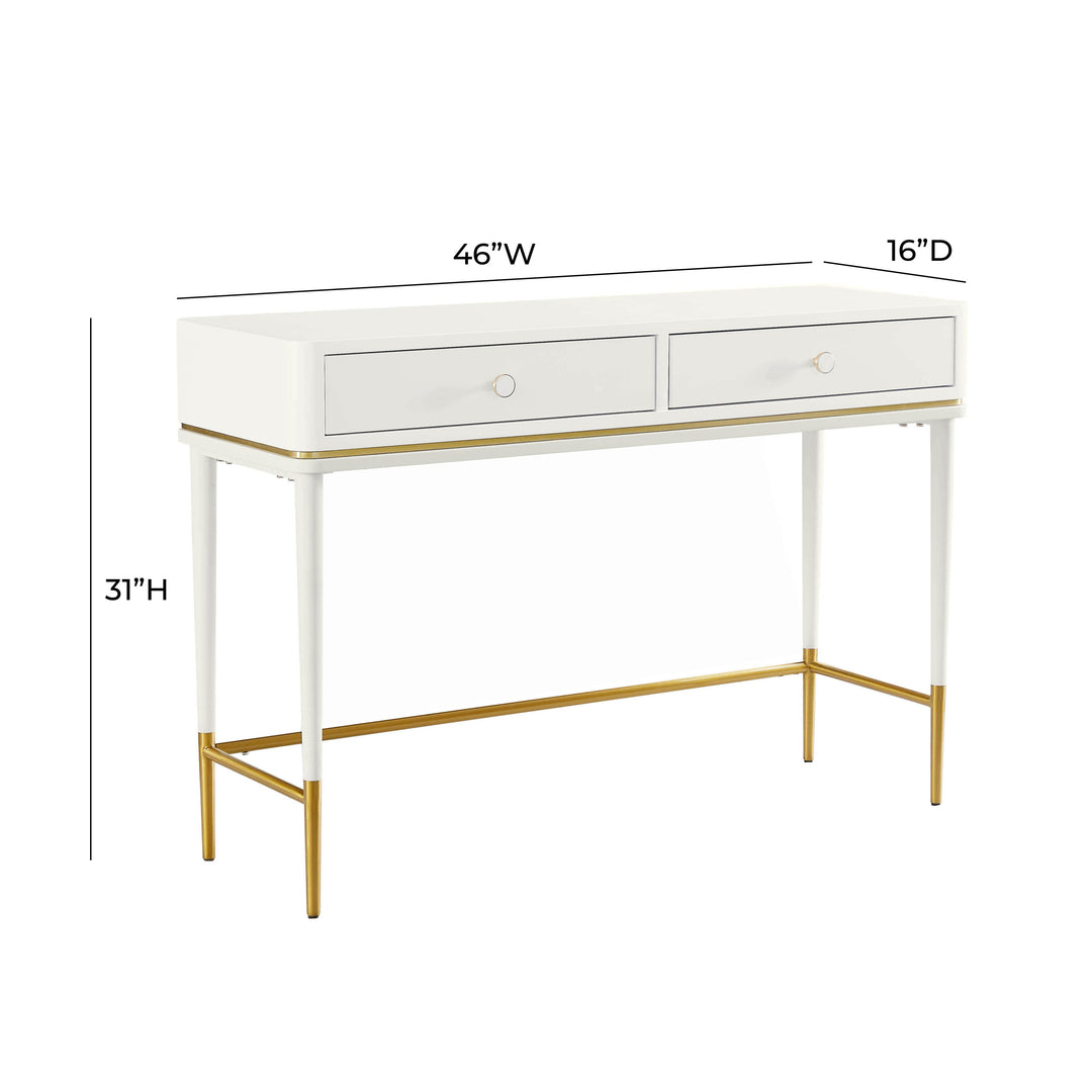 American Home Furniture | TOV Furniture - Mariah Two Drawer Off-White Desk