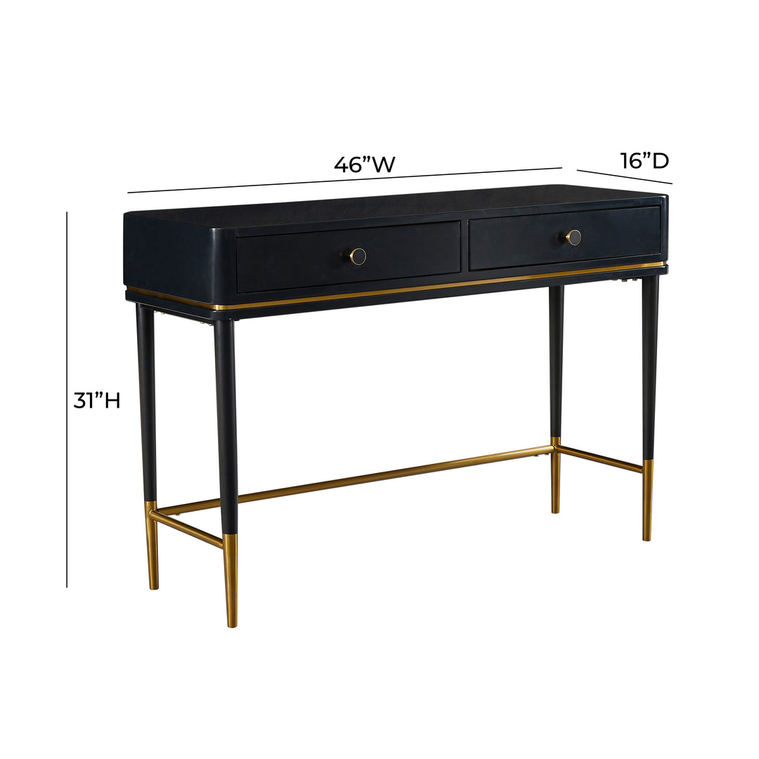 American Home Furniture | TOV Furniture - Mariah Two Drawer Black Desk