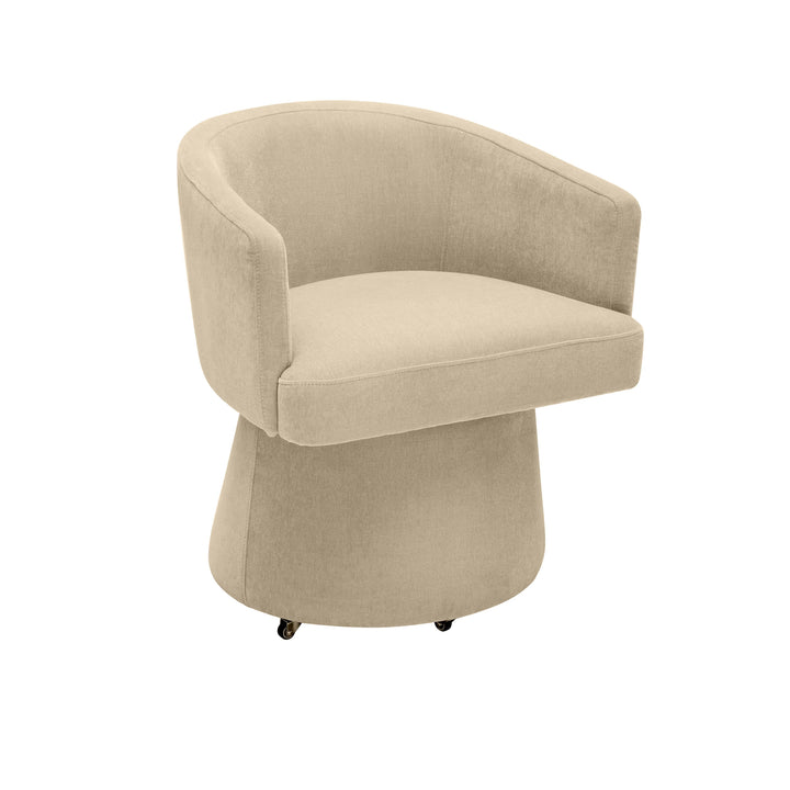 American Home Furniture | TOV Furniture - Kristen Taupe Upcycled Chenille Rolling Desk Chair