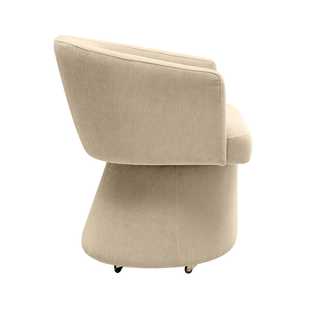 American Home Furniture | TOV Furniture - Kristen Taupe Upcycled Chenille Rolling Desk Chair