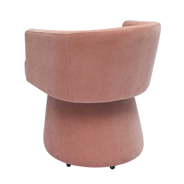 American Home Furniture | TOV Furniture - Kristen Pink Upcycled Chenille Rolling Desk Chair