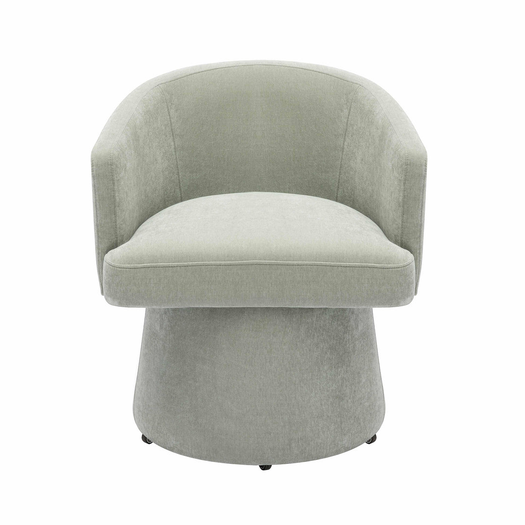 American Home Furniture | TOV Furniture - Kristen Light Green Upcycled Chenille Rolling Desk Chair