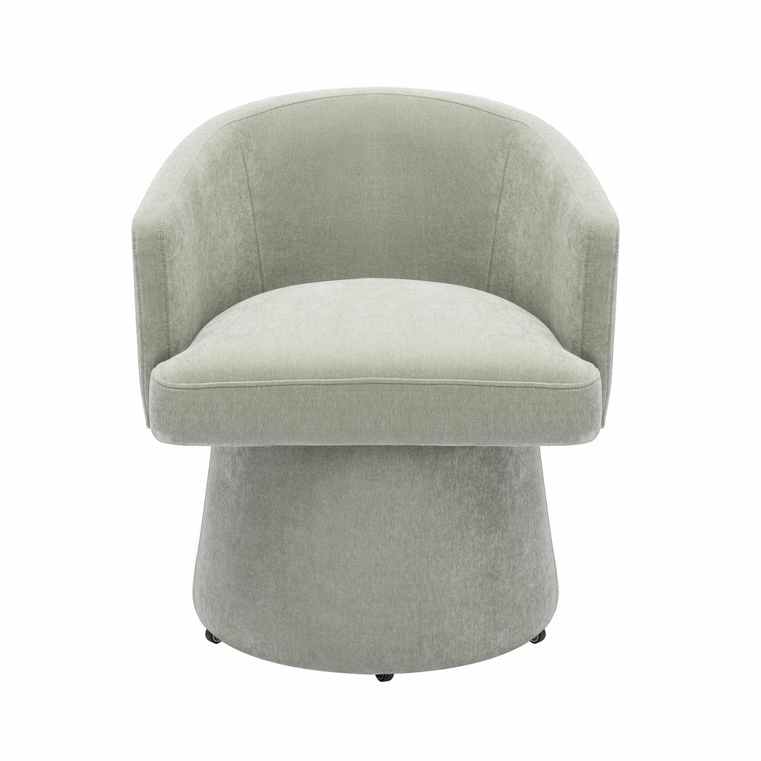 TOV Furniture Kristen Light Green Upcycled Chenille Rolling Desk Chair ACCENT + LOUNGE CHAIRS