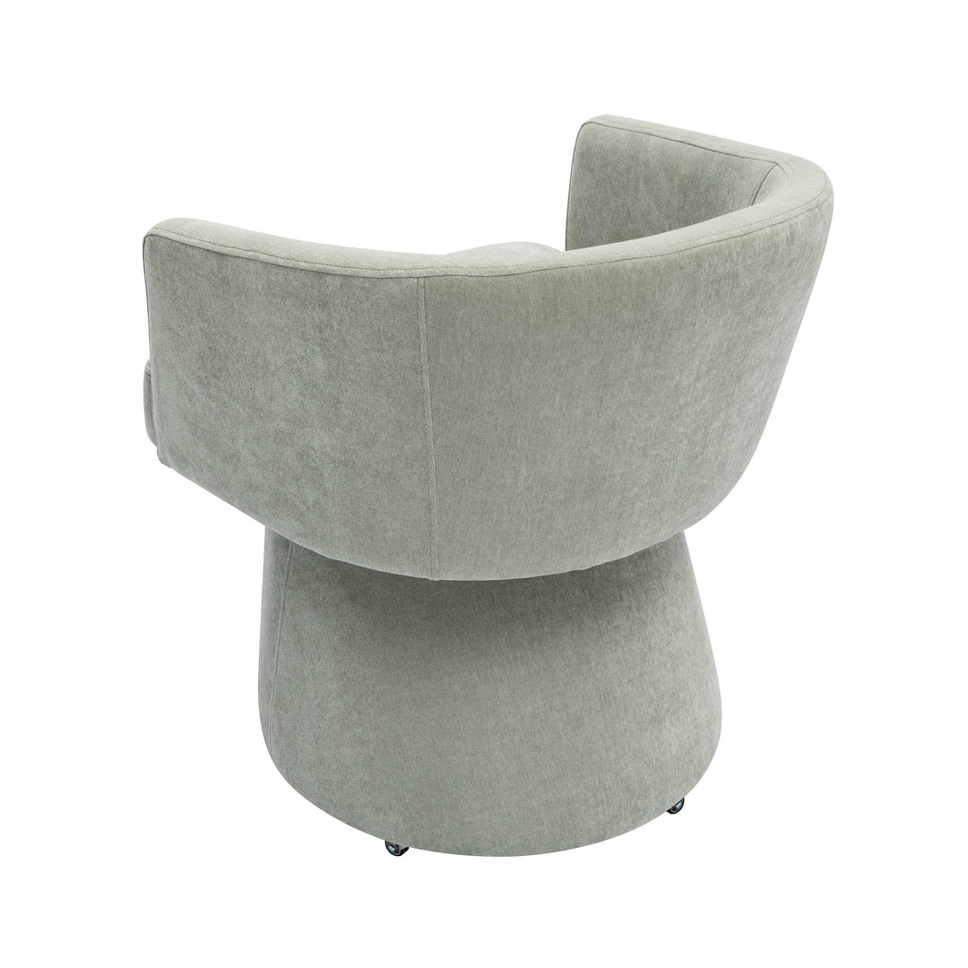 TOV Furniture Kristen Light Green Upcycled Chenille Rolling Desk Chair ACCENT + LOUNGE CHAIRS