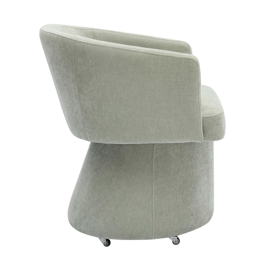 American Home Furniture | TOV Furniture - Kristen Light Green Upcycled Chenille Rolling Desk Chair