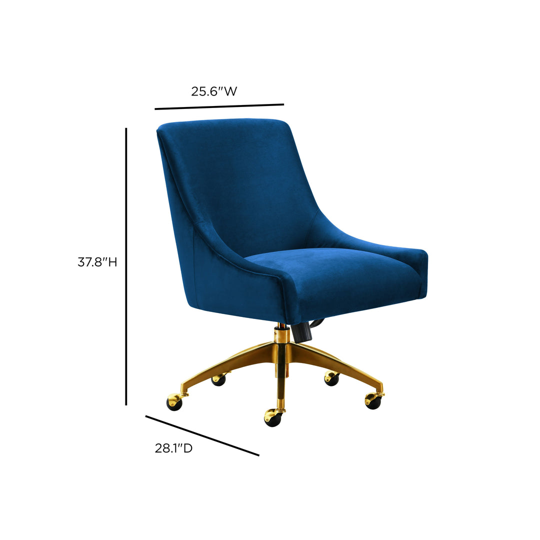 TOV Furniture Beatrix Navy Office Swivel Chair ACCENT + LOUNGE CHAIRS