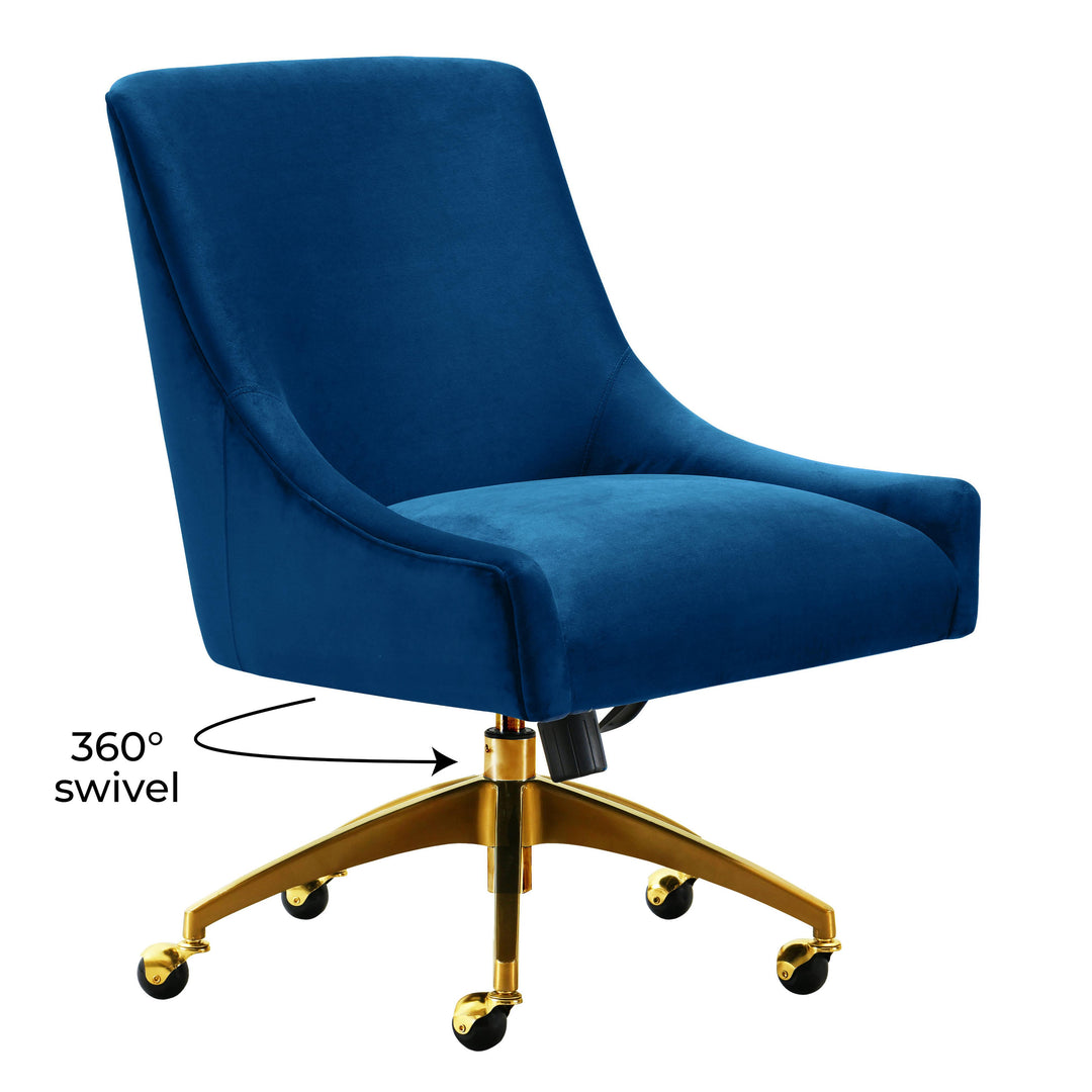 TOV Furniture Beatrix Navy Office Swivel Chair ACCENT + LOUNGE CHAIRS