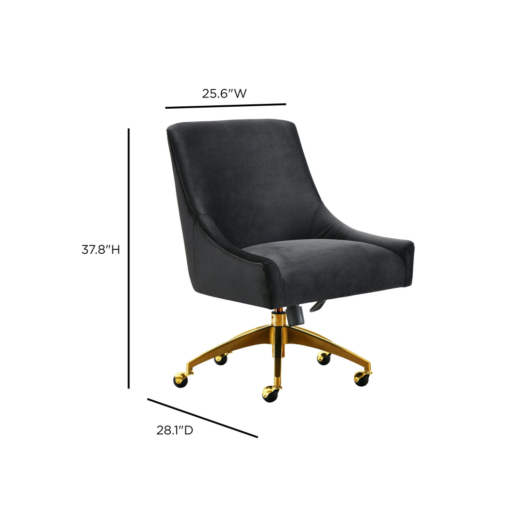 TOV Furniture Beatrix Black Office Swivel Chair ACCENT + LOUNGE CHAIRS