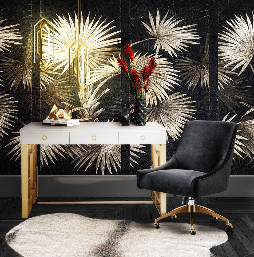 TOV Furniture Beatrix Black Office Swivel Chair ACCENT + LOUNGE CHAIRS