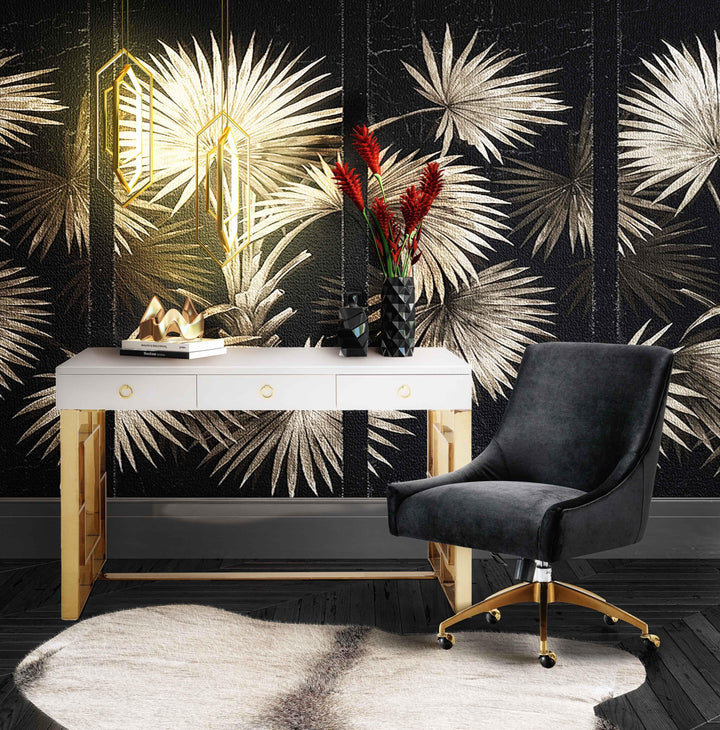 TOV Furniture Beatrix Black Office Swivel Chair ACCENT + LOUNGE CHAIRS