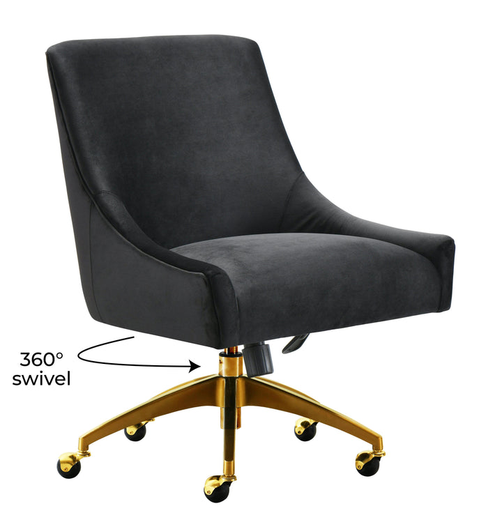 TOV Furniture Beatrix Black Office Swivel Chair ACCENT + LOUNGE CHAIRS