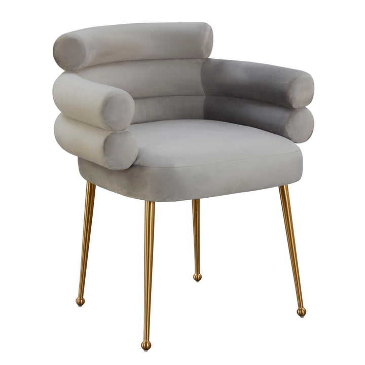 American Home Furniture | TOV Furniture - Dente Grey Velvet Dining Chair