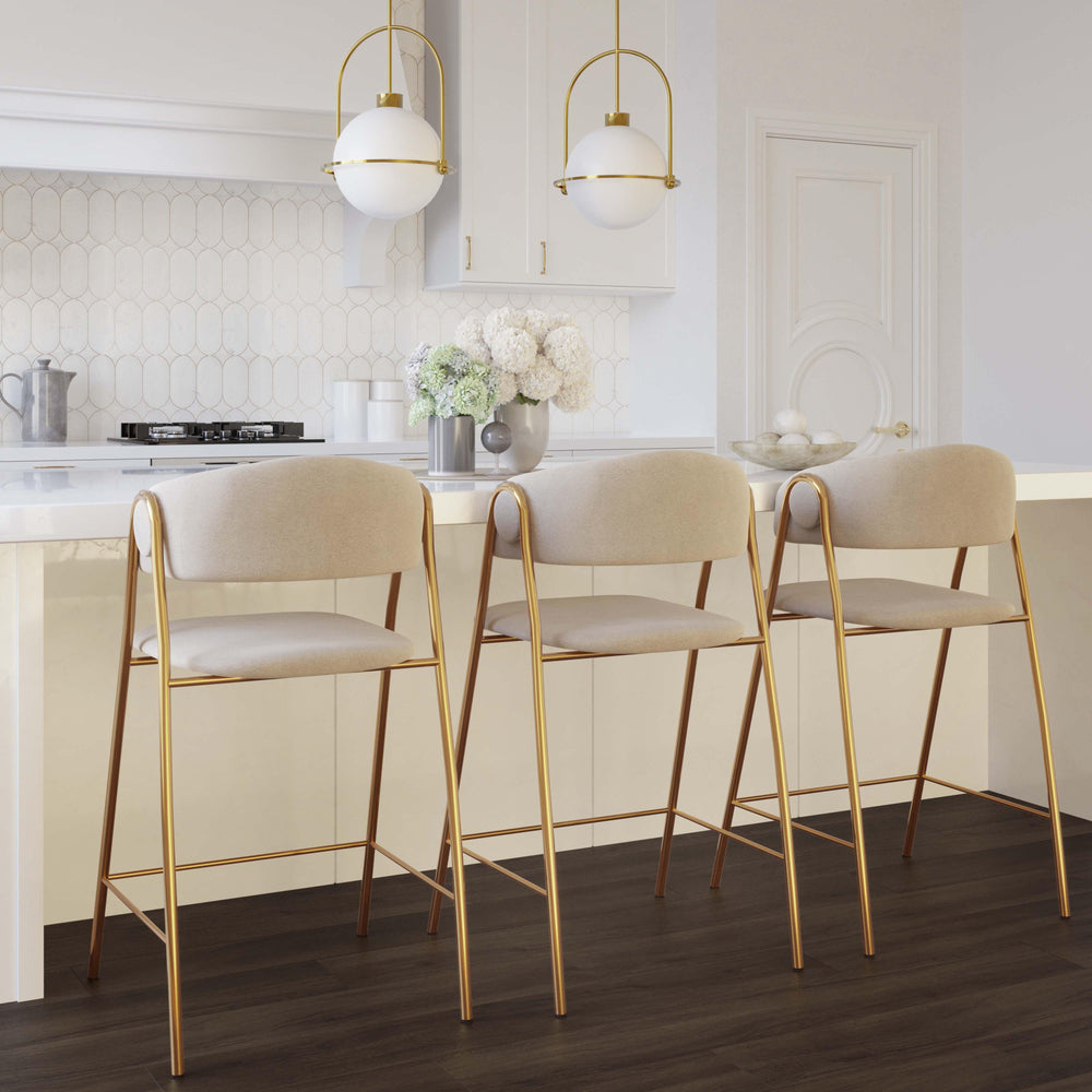 American Home Furniture | TOV Furniture - Lara Cream Counter Stool by Inspire Me! Home Decor - Set of 2