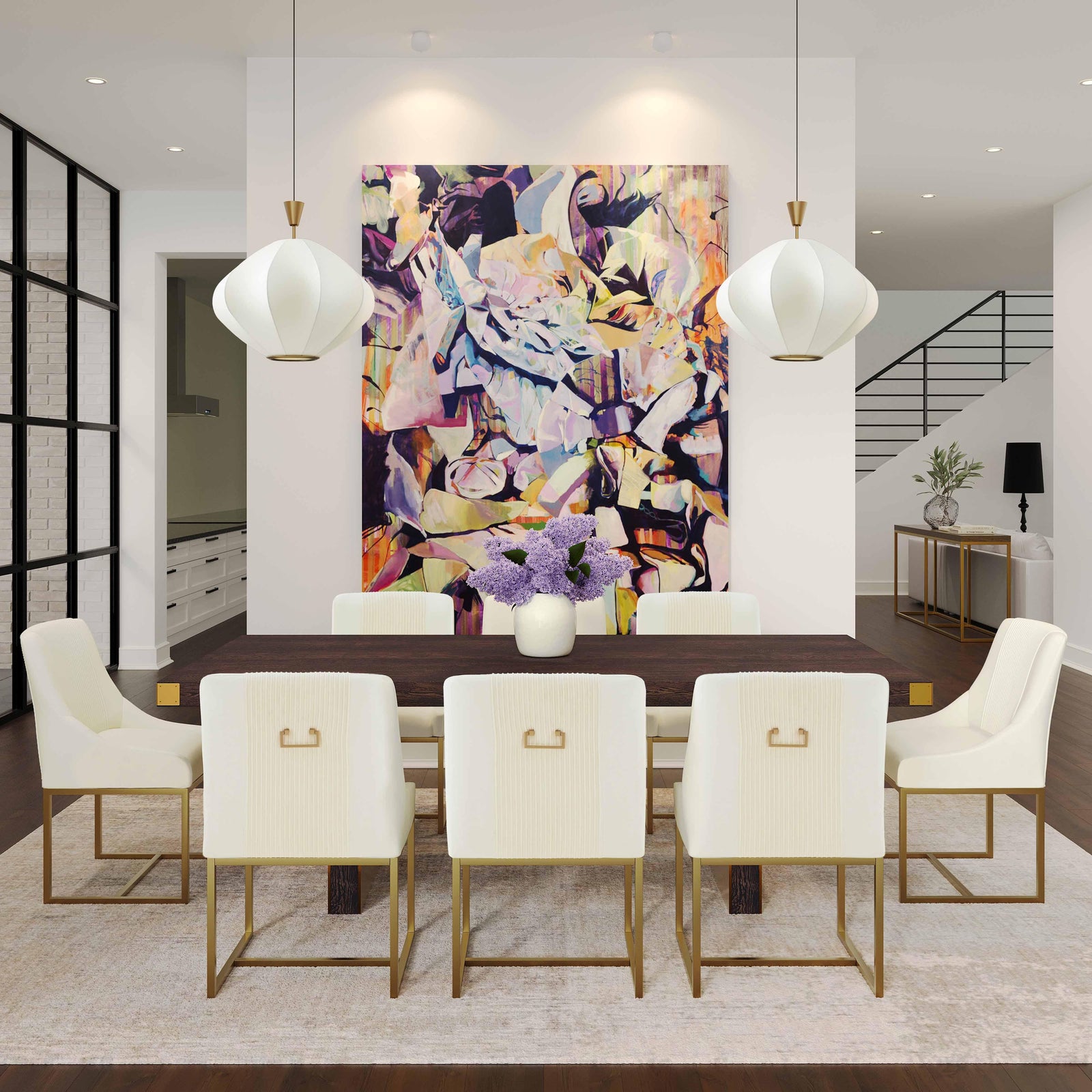 TOV Furniture Lisa Cream Pleated Velvet Dining Chair - Set of 2 DINING CHAIRS