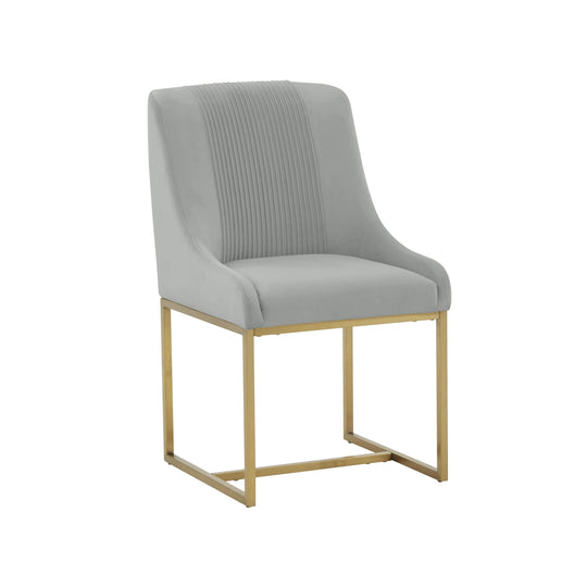 TOV Furniture Lisa Grey Pleated Velvet  Dining Chair - Set of 2 DINING CHAIRS
