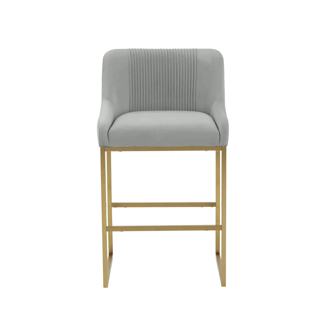 American Home Furniture | TOV Furniture - Lisa Grey Pleated Velvet  Dining Chair