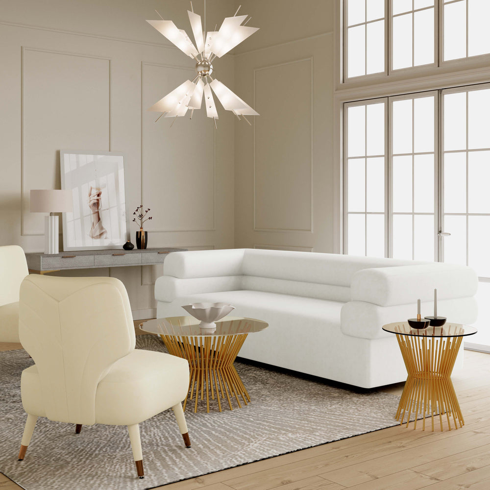 American Home Furniture | TOV Furniture - Elsa Cream Velvet Sofa