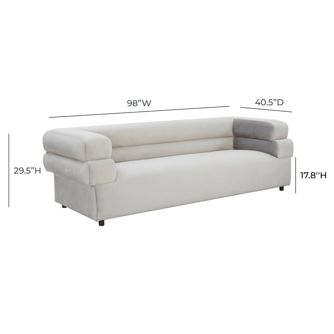 American Home Furniture | TOV Furniture - Elsa Light Grey Velvet Sofa