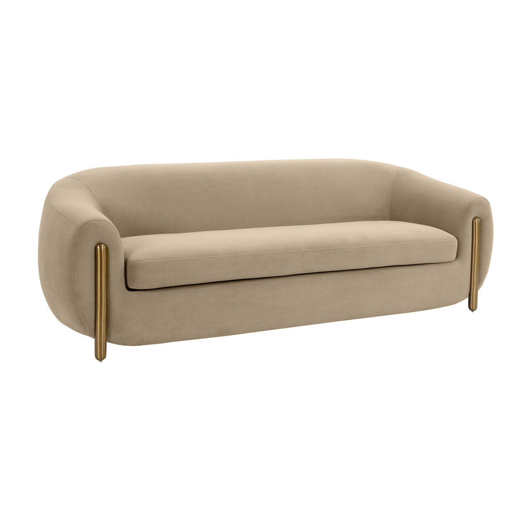 American Home Furniture | TOV Furniture - Lina Cafe Au Lait Brown Velvet Sofa