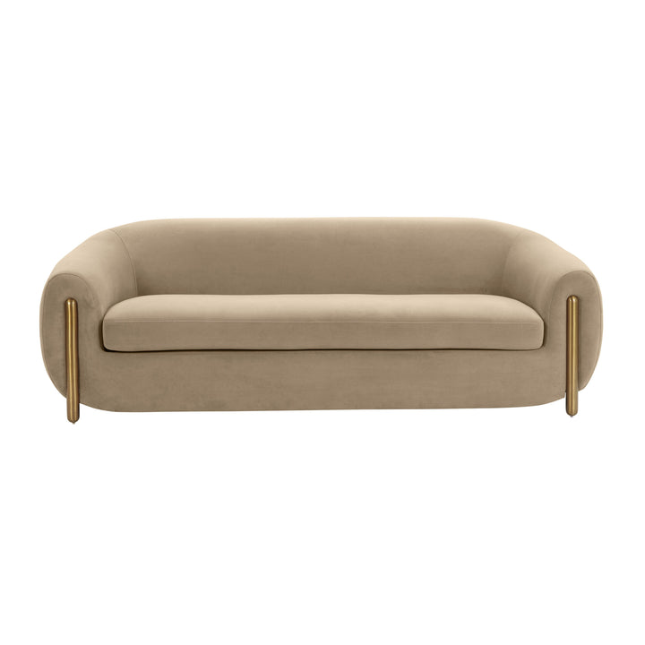 American Home Furniture | TOV Furniture - Lina Cafe Au Lait Brown Velvet Sofa