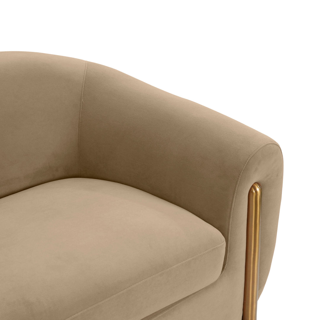 American Home Furniture | TOV Furniture - Lina Cafe Au Lait Brown Velvet Sofa