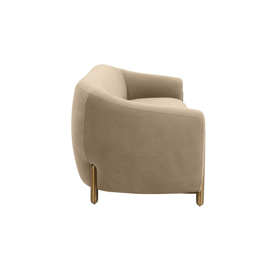 American Home Furniture | TOV Furniture - Lina Cafe Au Lait Brown Velvet Sofa