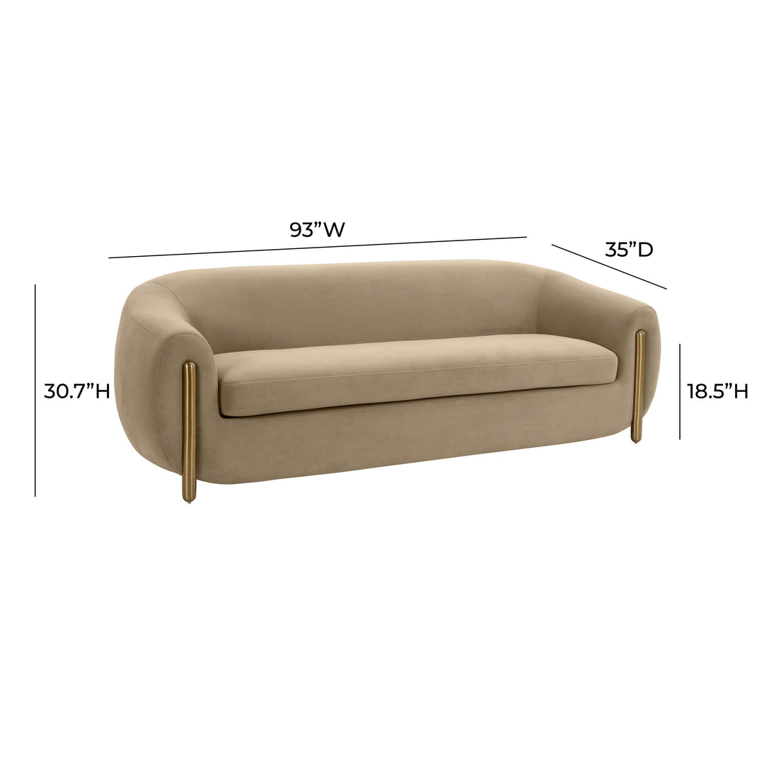 American Home Furniture | TOV Furniture - Lina Cafe Au Lait Brown Velvet Sofa