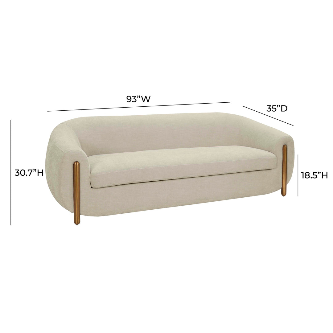TOV Furniture Lina Cream Textured Linen Sofa SOFAS + SECTIONALS