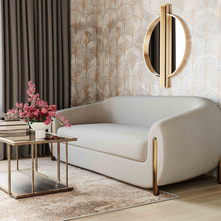 TOV Furniture Lina Cream Textured Linen Sofa SOFAS + SECTIONALS
