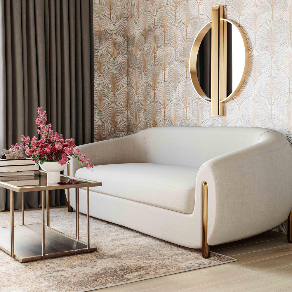American Home Furniture | TOV Furniture - Lina Cream Textured Linen Sofa