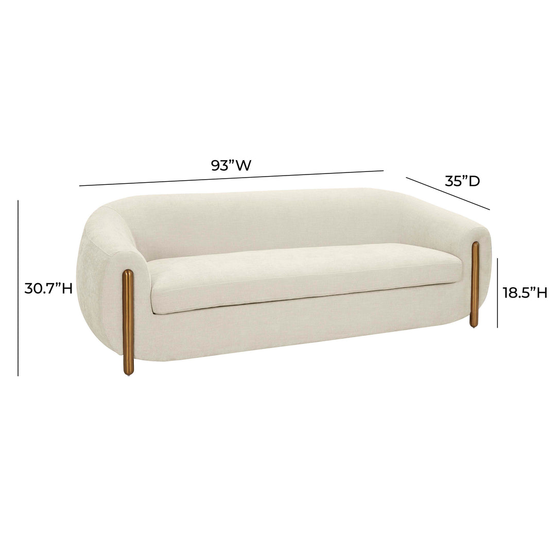 American Home Furniture | TOV Furniture - Lina Cream Textured Linen Sofa