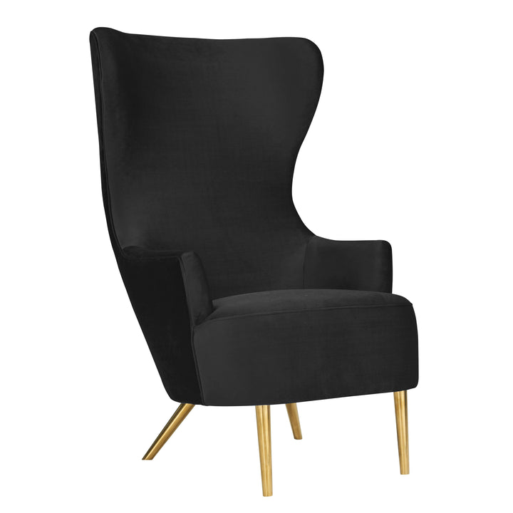 American Home Furniture | TOV Furniture - Julia Black Velvet Wingback Chair