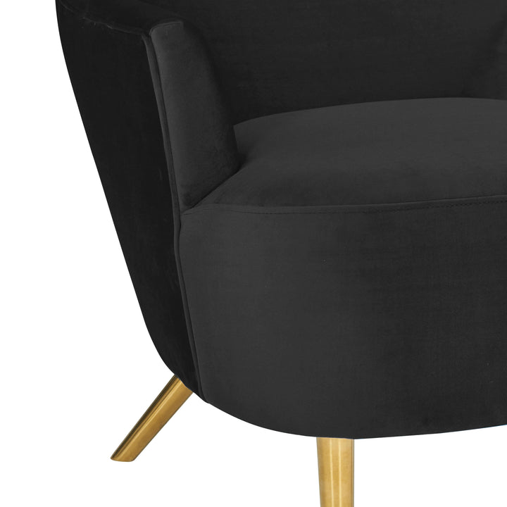 TOV Furniture Julia Black Velvet Wingback Chair ACCENT + LOUNGE CHAIRS