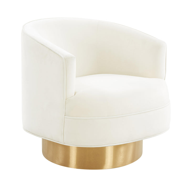 American Home Furniture | TOV Furniture - Stella Cream Velvet Swivel Chair