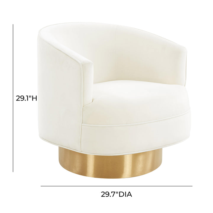American Home Furniture | TOV Furniture - Stella Cream Velvet Swivel Chair