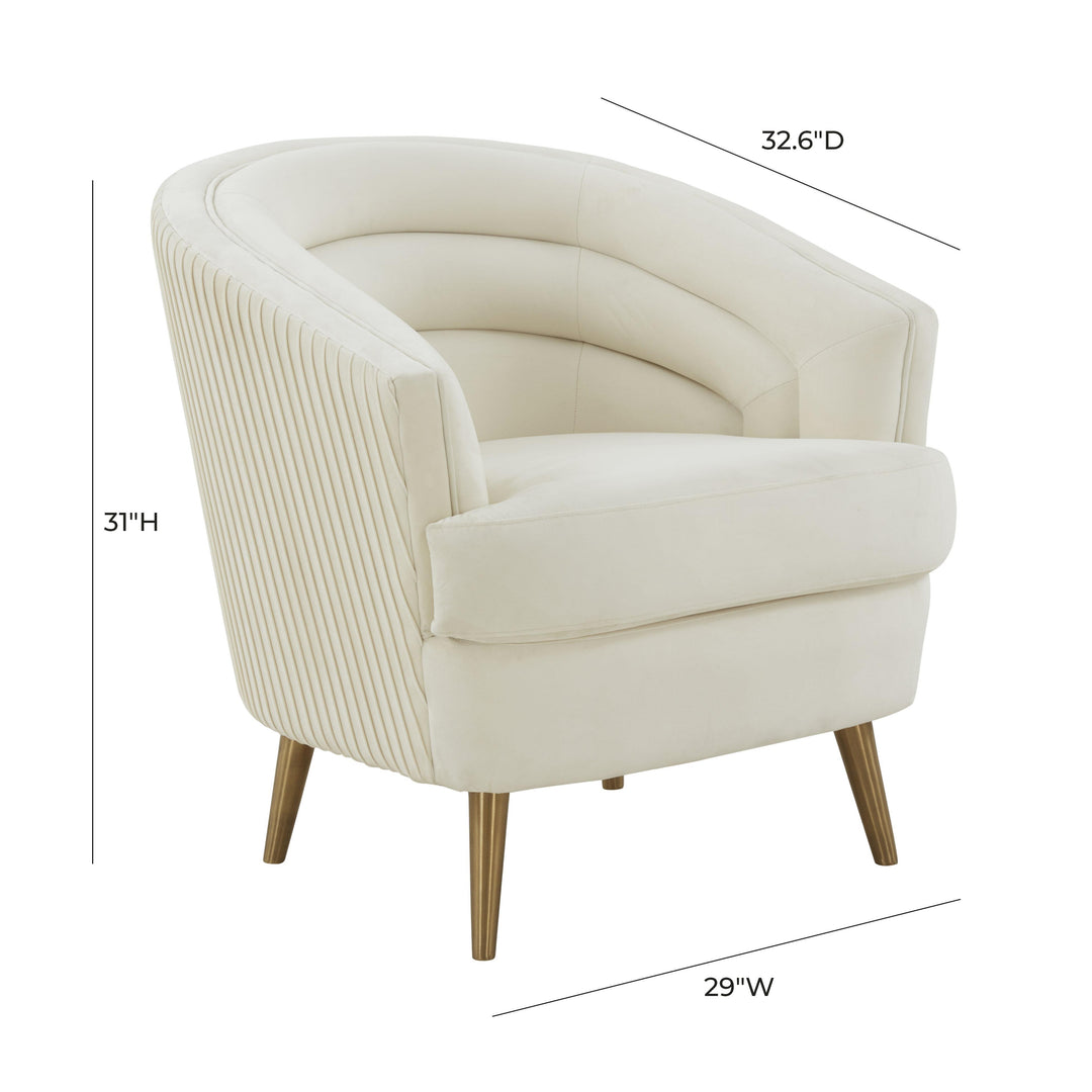 American Home Furniture | TOV Furniture - Jules Cream Velvet Accent Chair