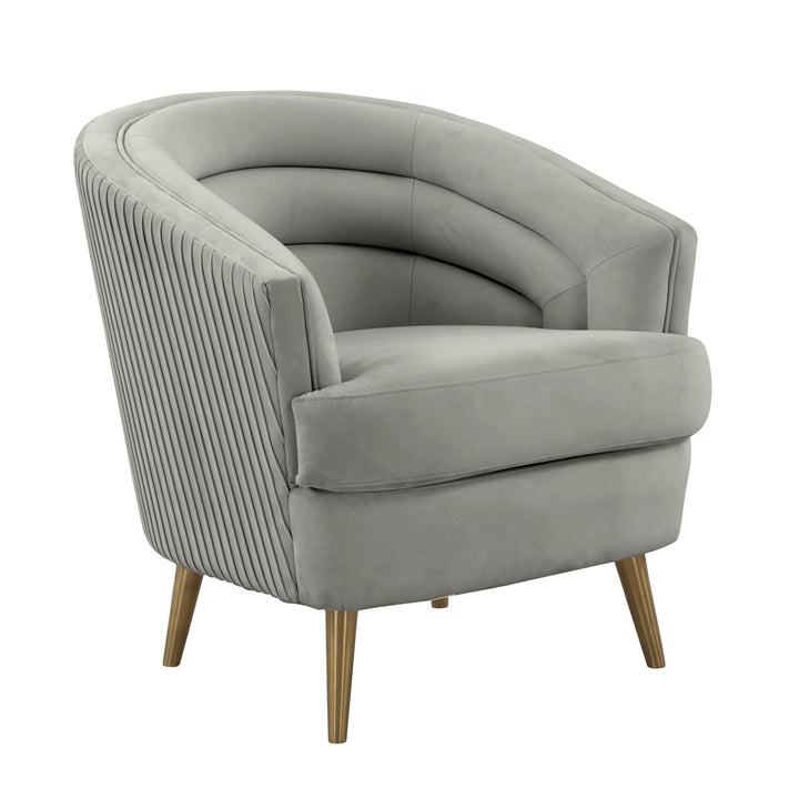 American Home Furniture | TOV Furniture - Jules Light Grey Velvet Accent Chair